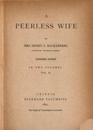 A peerless wife, 2
