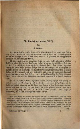 Deutsche Warte : Umschau über das Leben und Schaffen der Gegenwart. 8, 8. 1875