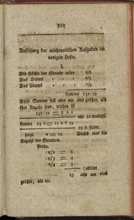 Auflösung der arithmetischen Aufgaben im vorigen Hefte. - Trilogogryphen.