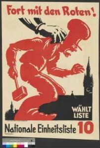 Wahlplakat der Nationalen Einheitsliste zur Stadtverordnetenwahl am 1. März 1931