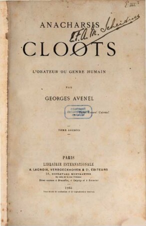 Anacharsis Cloots, l'orateur du genre humain, 2