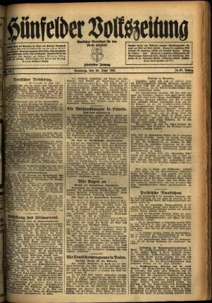 Ausgabe vom Samstag, den 25. Juni 1921.
