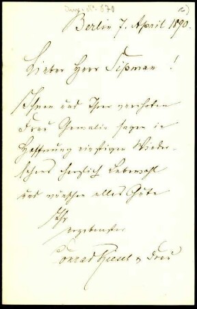 5-10-11-4.0000: Kiesel, Dr. Karl, Direktor des königlichen Gymnasiums und Kiesel, Conrad, Maler; diverse Schreiben ff.: Abschiedswünsche