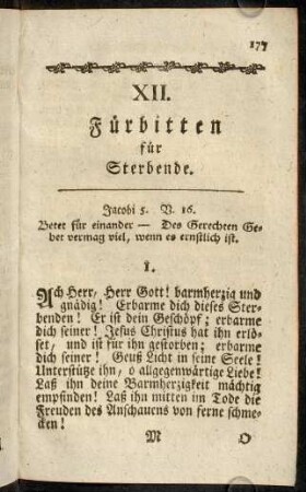 177-188, XII. Fürbitten für Sterbende.