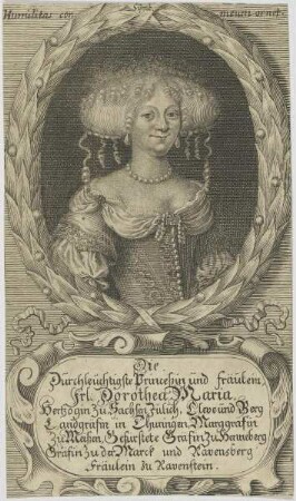 Bildnis der Dorothea Maria, Herzogin zu Sachsen, Jülich, Cleve und Berg