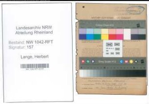 Entnazifizierung Herbert Lange , geb. 16.11.1906 (Kaufmaennischer Angestellter)
