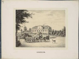 Das Rittergut in Dahren (Göda-Dahren) westlich von Bautzen in der Lausitz, aus dem Album der Rittergüter und Schlösser im Königreiche Sachsen, 3. Band