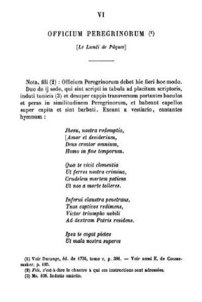 VI Officium Peregrinorum