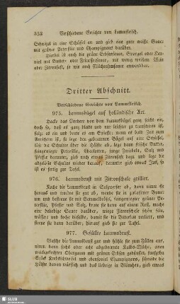 Dritter Abschnitt. Verschiedene Gerichte von Lammfleisch