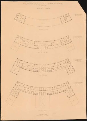 Völkerbundpalast, Genf: Generalsekretariat, Grundrisse 5. - 8. OG 1:200