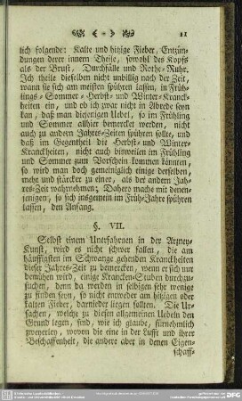 [Von denen Ursachen der Catarrhalischen und kalten Fieber überhaupt. §. 7. 8.]