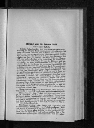 Sitzung vom 10. Januar 1928