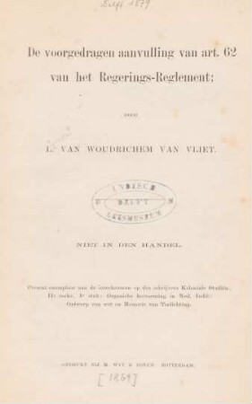 De voorgedragen aanvulling van art. 62 van het regerings-reglement