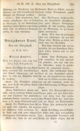 Vierzehnter Titel. Von der Bürgschaft