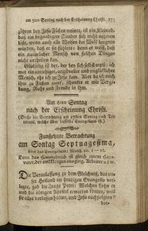 Funfzehnte Betrachtung am Sontag Septuagesima, [...]