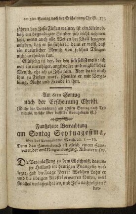 Funfzehnte Betrachtung am Sontag Septuagesima, [...]
