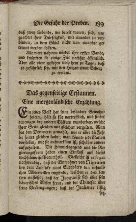 Das gegenseitige Erstaunen. Eine morgenländische Erzählung.
