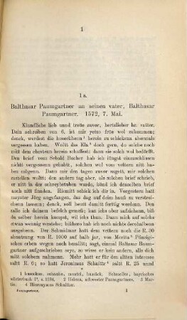 Briefwechsel Balthasar Paumgartners des Jüngeren mit seiner Gattin Magdalena, geb. Behaim : (1582 - 1598)
