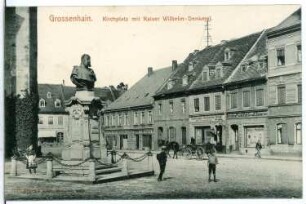 Großenhain. Kirchplatz mit Kaiser Wilhelm Denkmal