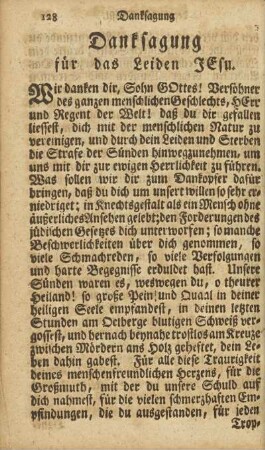 Danksagung für das Leiden JEsu