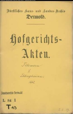 Tilemann gen. Schenck, Simon Peter gegen Dietrich Ebbinghaus - Pacht