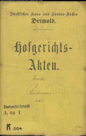 Krecke, Gottschalk in Salzuflen gegen Jost Stuckmann zu Biemsen - Schuldforderung