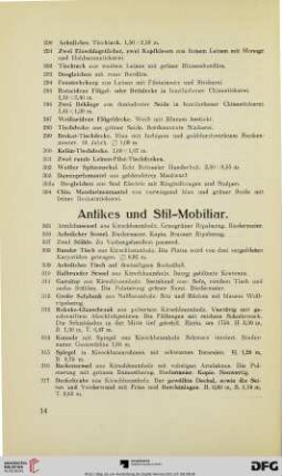 Antikes und Stil-Mobiliar (Nr. 305-406)