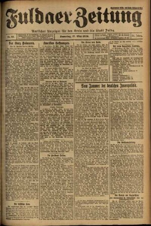 Ausgabe vom Samstag, den 17. Mai 1924.