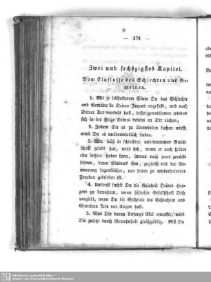 Zwei und sechszigstes Kapitel. Vom Einflusse des Schlechten und Gemeinen