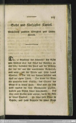 Sechs und fünfzigstes Kapitel. Verhältniß zwischen Obrigkeit und Unterthanen