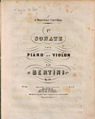 1re sonate pour piano et violon : op. 152