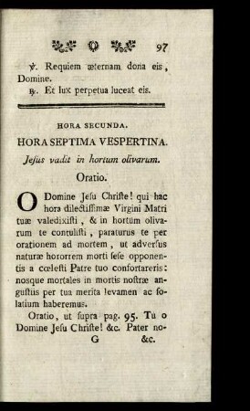 Hora Secunda.