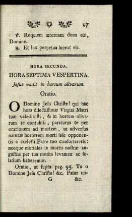 Hora Secunda.