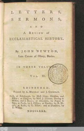 Vol. 3: Letters, Sermons, And A Review of Ecclesiastical History