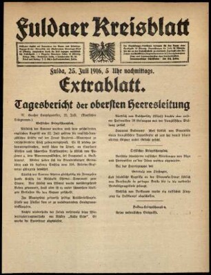 Ausgabe vom Dienstag, den 25. Juli 1916.