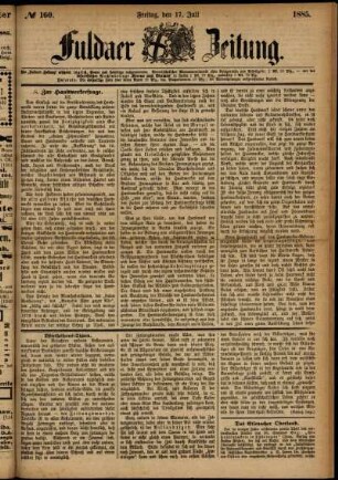 Ausgabe vom Freitag, den 17. Juli 1885.