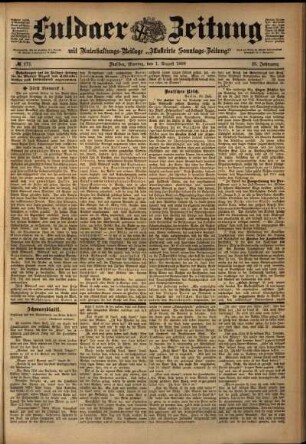 Ausgabe vom Montag, den 01. August 1898.