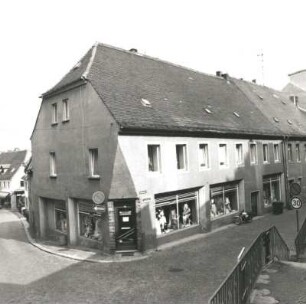 Colditz, Haingassse 1. Wohnhaus mit Laden (A. 19. Jh.). Straßenansicht