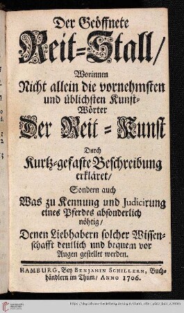 Der geöffnete Reit-Stall