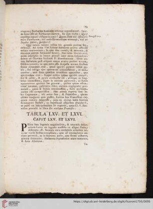 Tabula LXV. et LXVI. Caput LXV. et LXVI