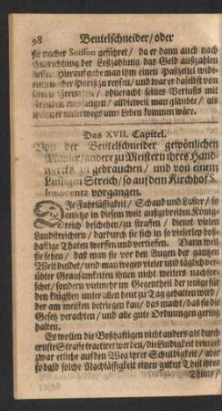 Das XVII. Capitel.