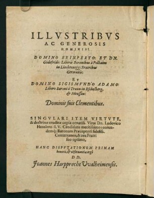 A1v, Illustribus Ac Generosis Dominis: ...