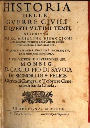 Historia delle guerre civili delli ultimi tempi