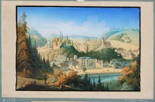 Ansicht von Tharandt mit Burgruine und Berg- und Stadtkirche