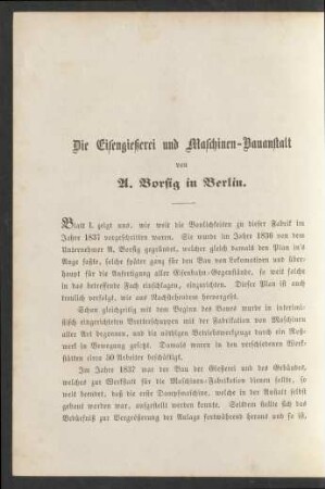 Die Eisengießerei und Maschinen-Bauanstalt von A. Borsig in Berlin.