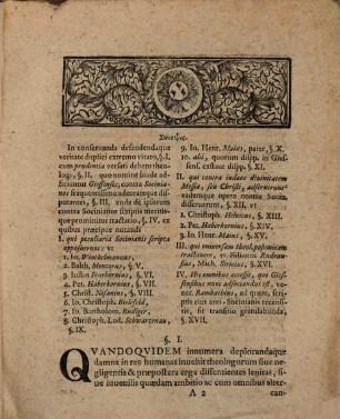 Commentatio de singulari Giessensium studio conservandae purioris doctrinae contra Socinianorum depravationes