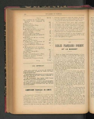 Écoles Francaises d'Orient. Et le Budget.