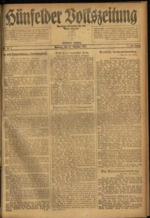 Ausgabe vom Montag, den 27. Oktober 1919.