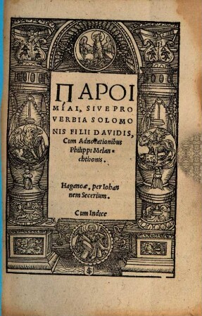 Paroimiai, Sive Proverbia Solomonis Filii Davidis