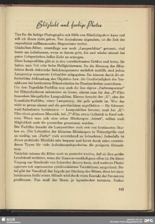 Blitzlicht und farbige Photos